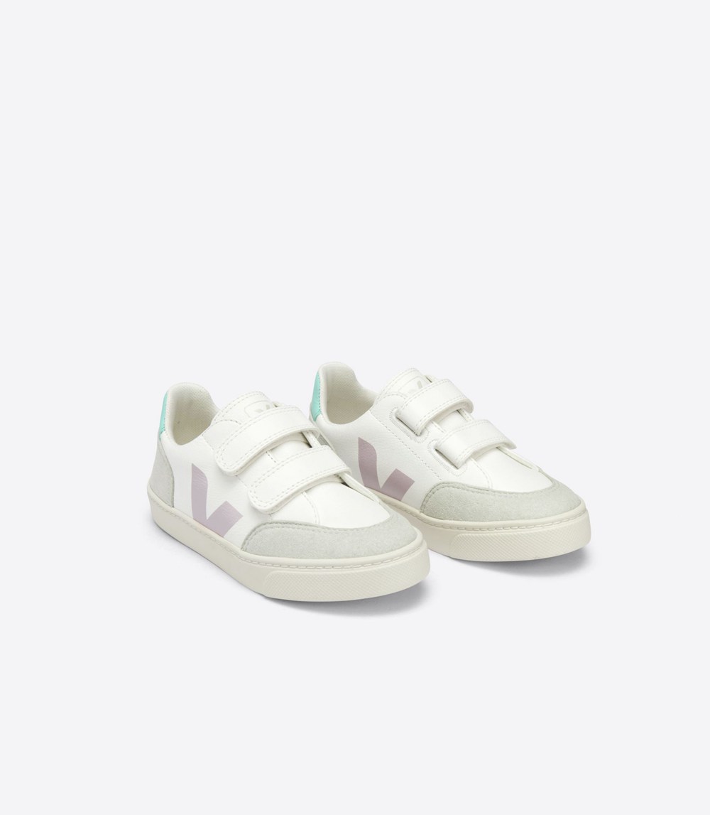 Veja Trainers Kids White - V-12 Velcro Chromefree - JZXQ-16238